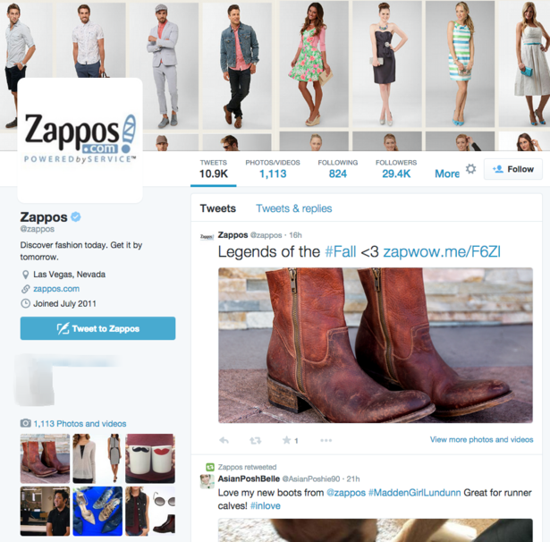 How Zappos uses social media: Twitter, Facebook, and Instagram?