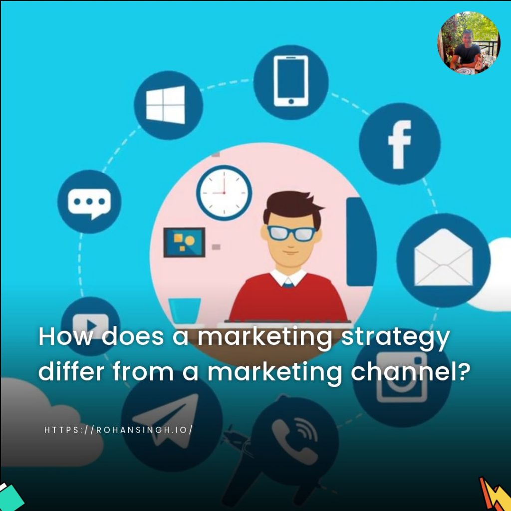 How does a marketing strategy differ from a marketing channel?