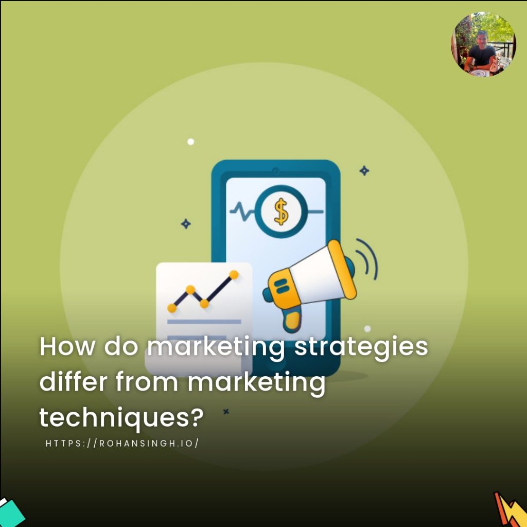 How do marketing strategies differ from marketing techniques?