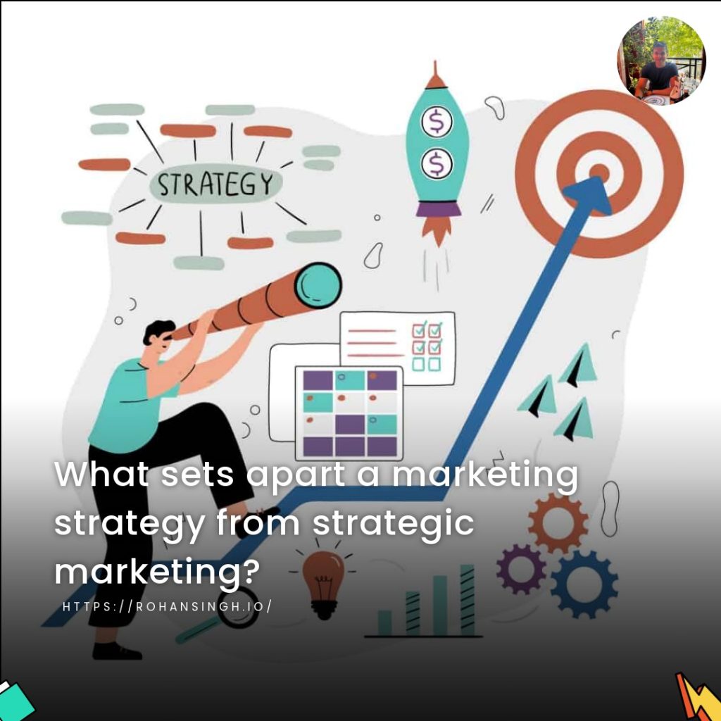 What sets apart a marketing strategy from strategic marketing?