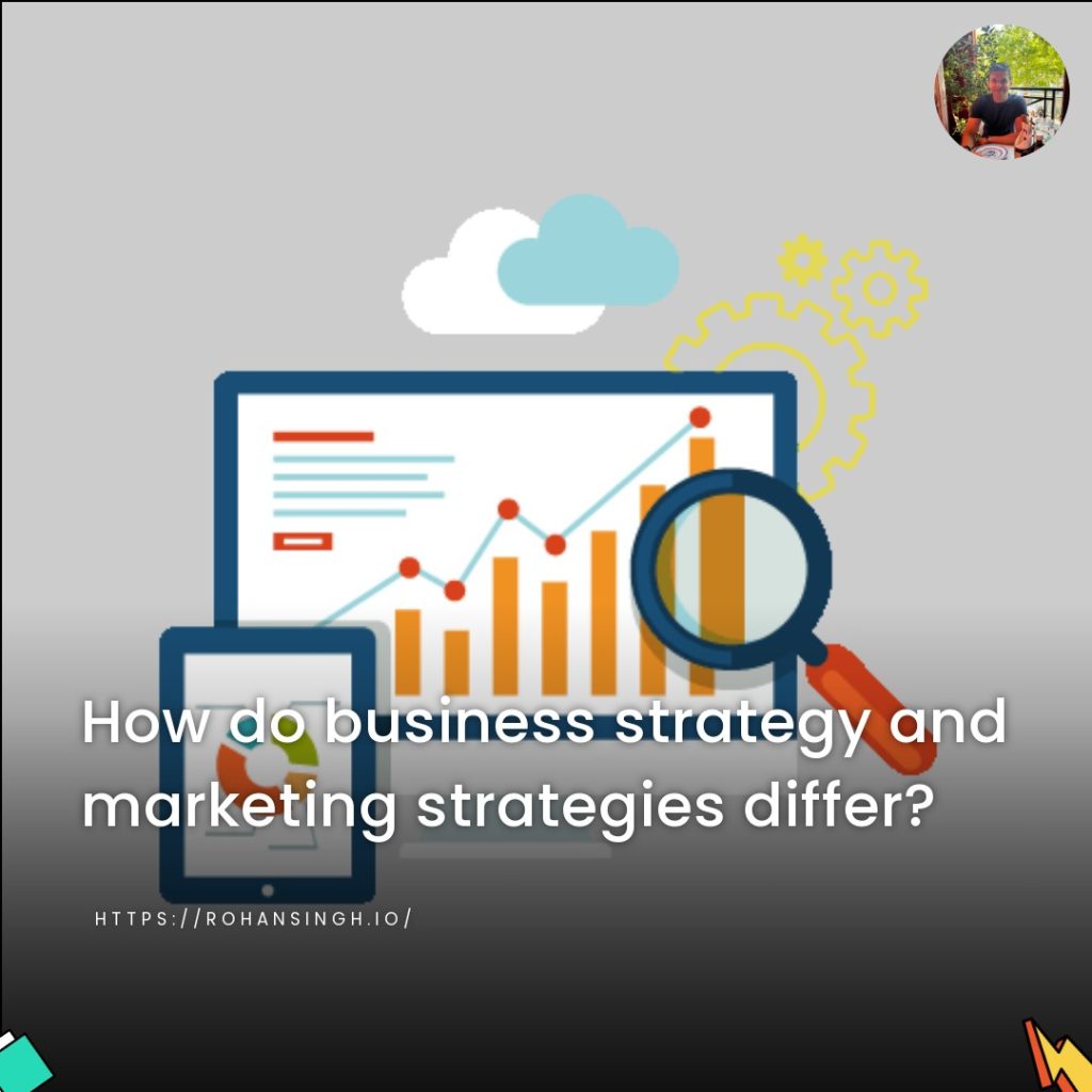 How do business strategy and marketing strategies differ?